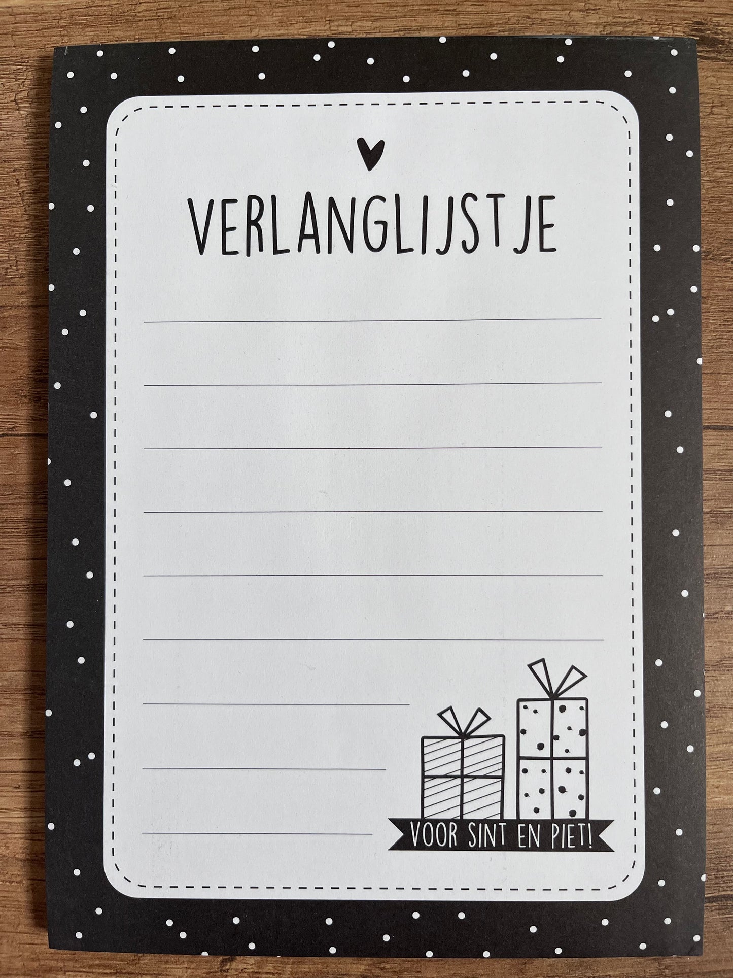 Notitieblok voor verlanglijstje in zwart-wit