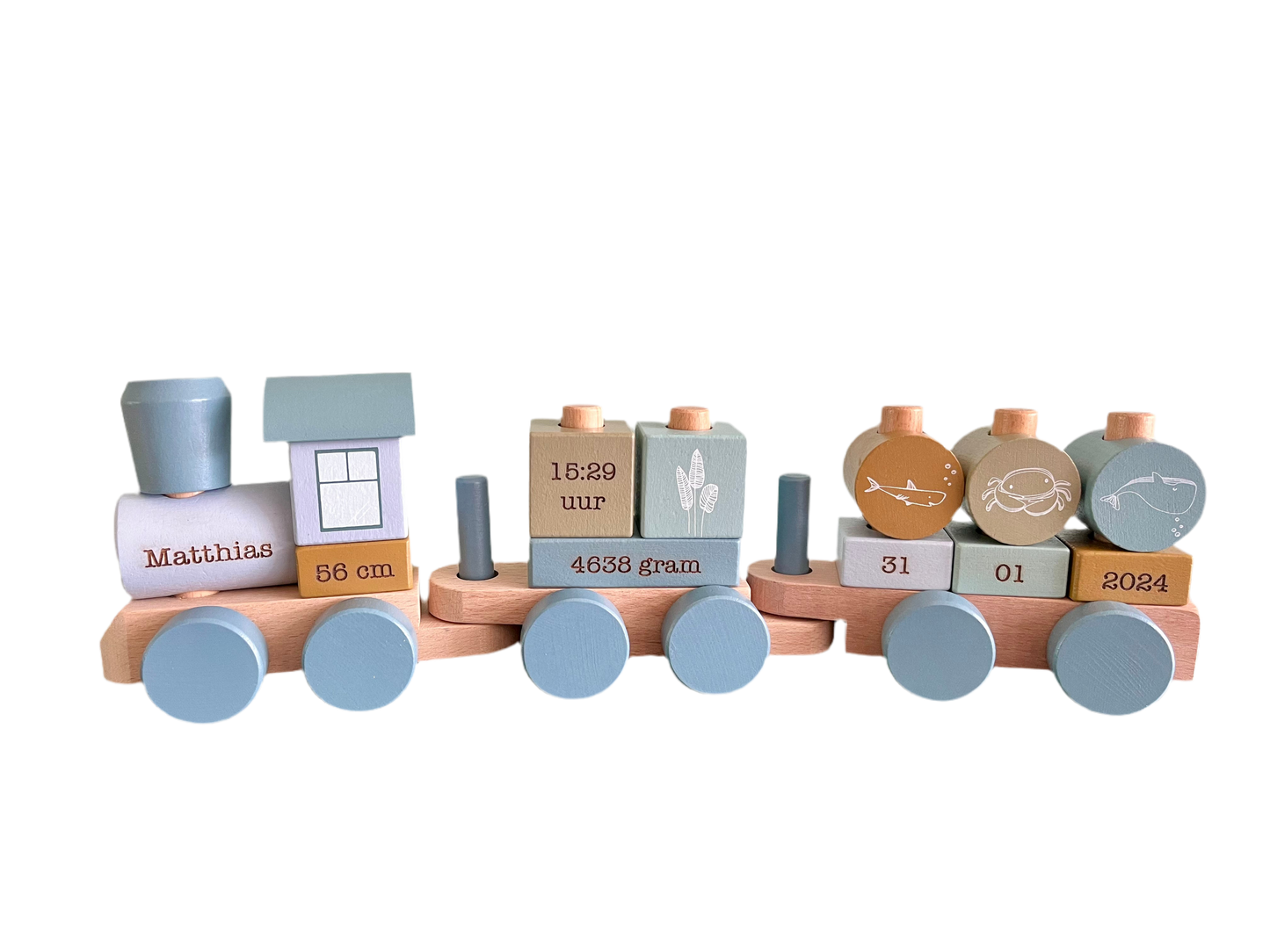 Little Dutch - Blokkentrein Ocean - Gepersonaliseerd