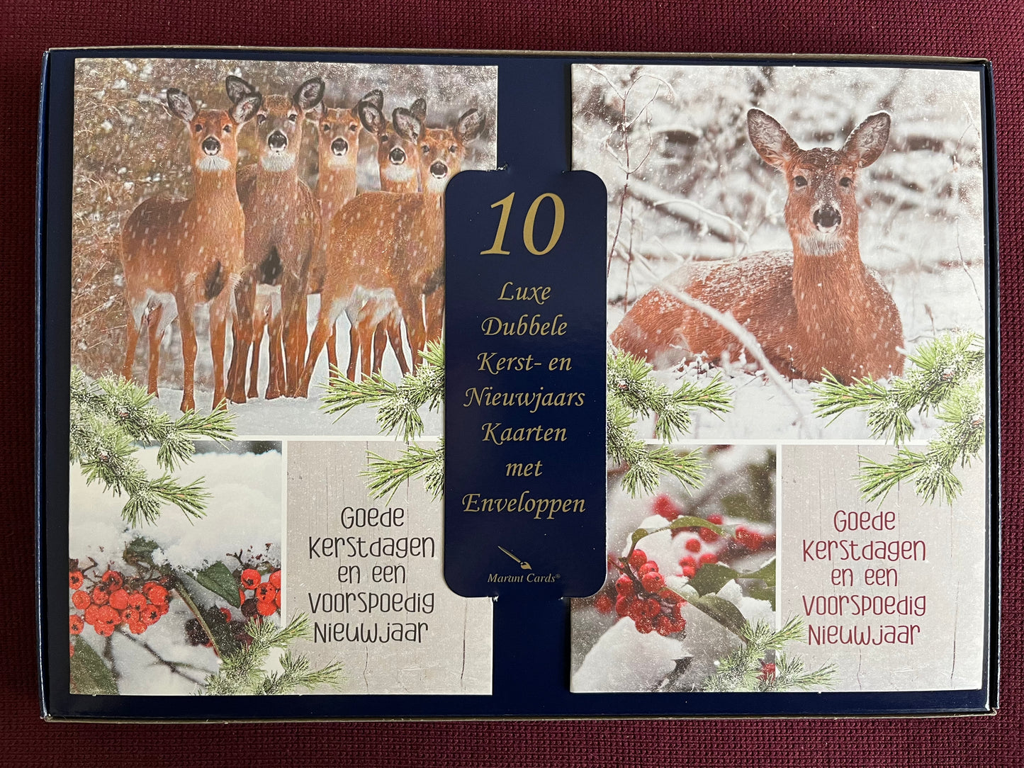 Kerstkaarten met herten (10 stuks)