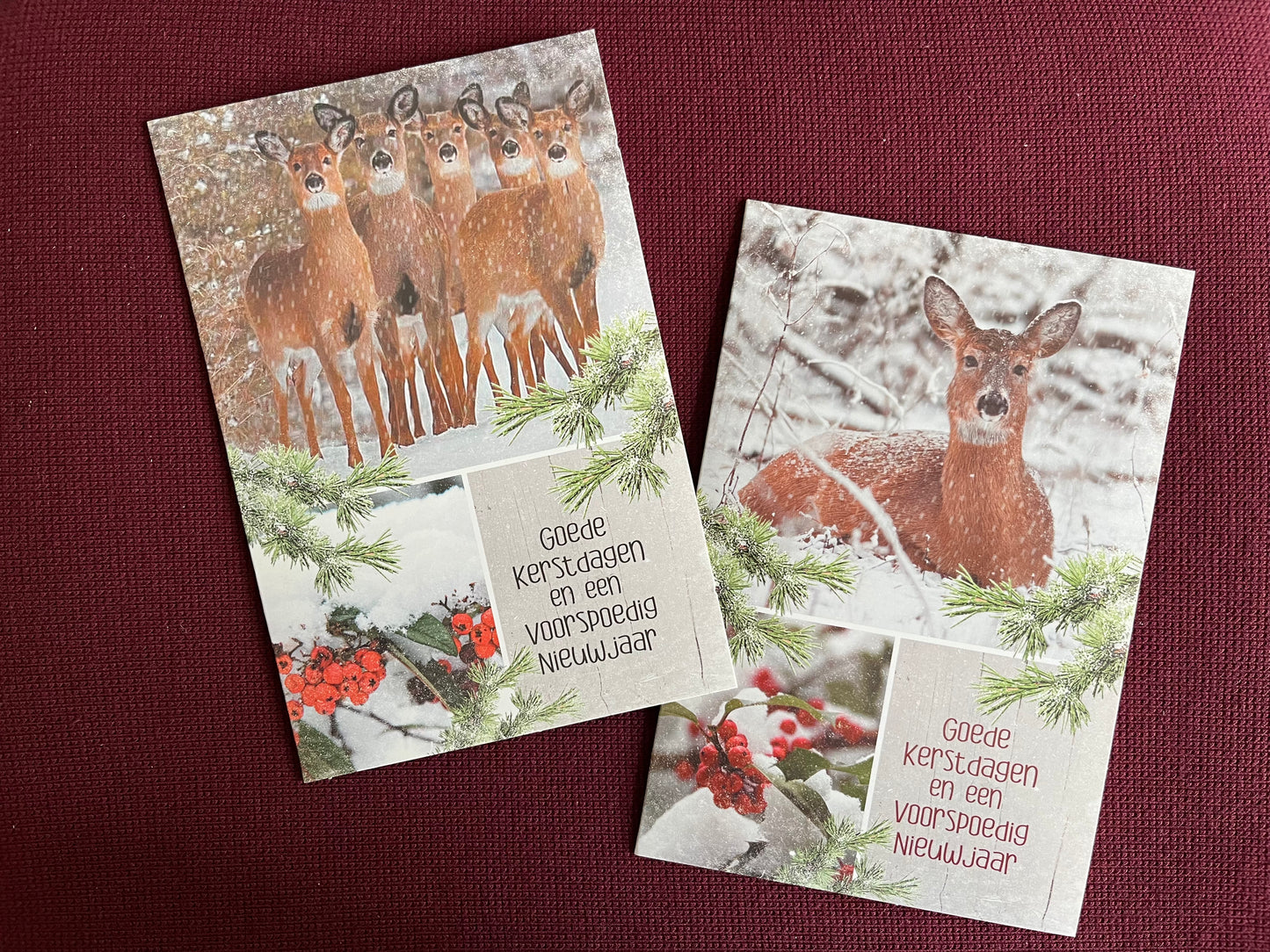 Kerstkaarten met herten (10 stuks)